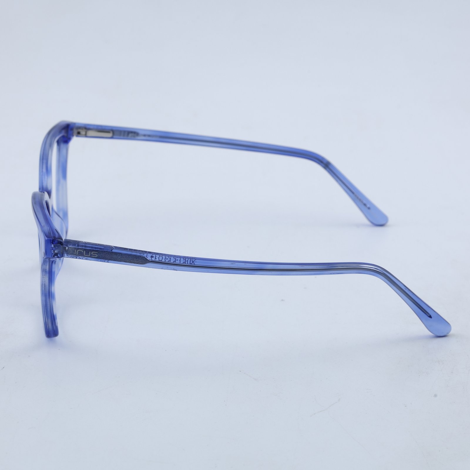 OG Sapphire Glow Full Rim Square Eyeglasses | Transparent Blue Lightweight Optical Frame for Women