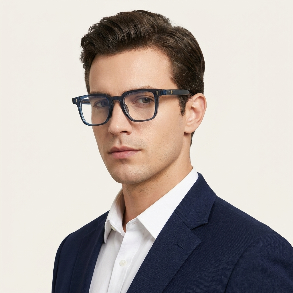 OG Sapphire Sovereign | Luxury Crystal Blue Optical Frame with Signature Gold Heritage Accents