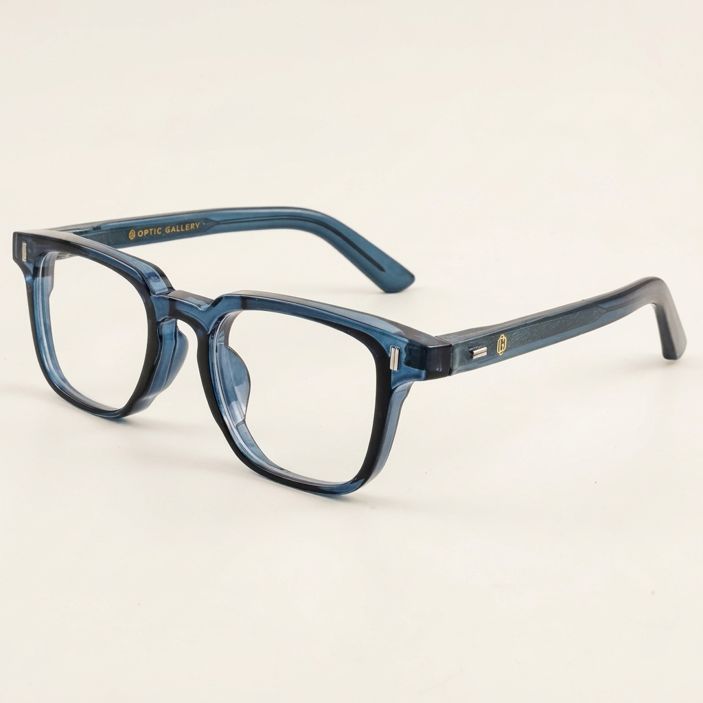 OG Sapphire Sovereign | Luxury Crystal Blue Optical Frame with Signature Gold Heritage Accents