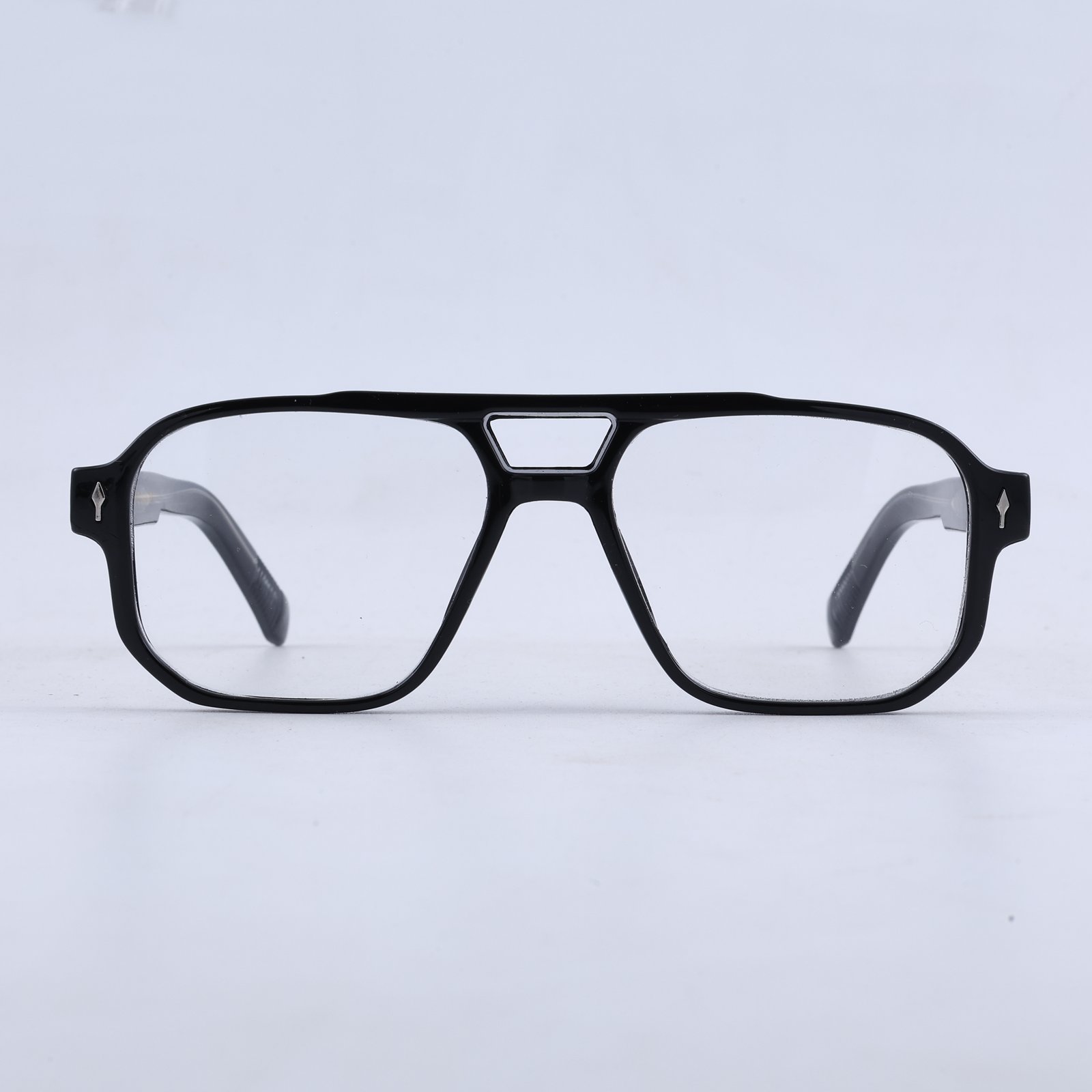 OG Shadow Baron | Luxury Black Navigator Optical Frame with Signature Gold Accents
