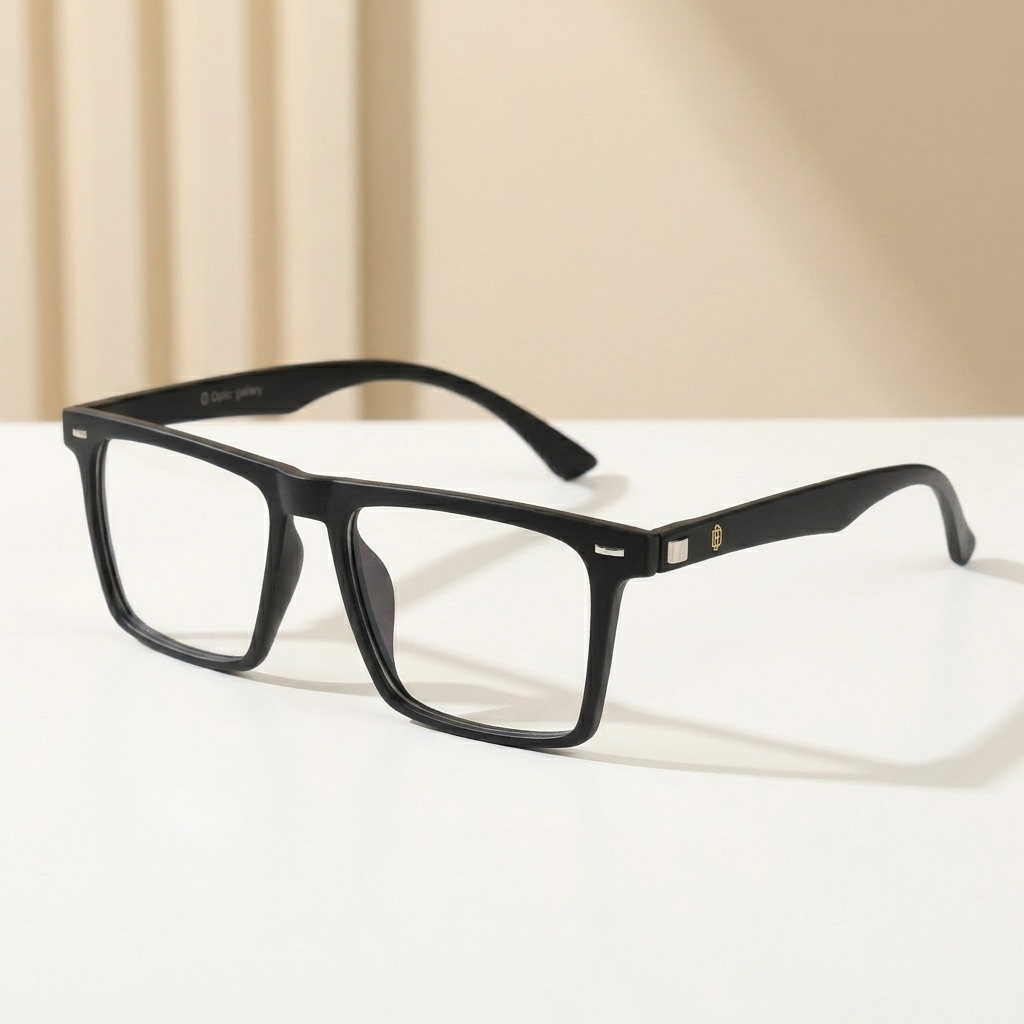 OG Shadow Core Clip-On | Matte Black Square Magnetic Eyeglasses