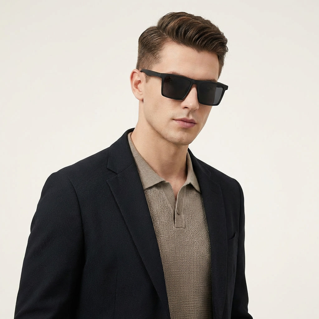 OG Shadow Core Clip-On | Matte Black Square Magnetic Eyeglasses