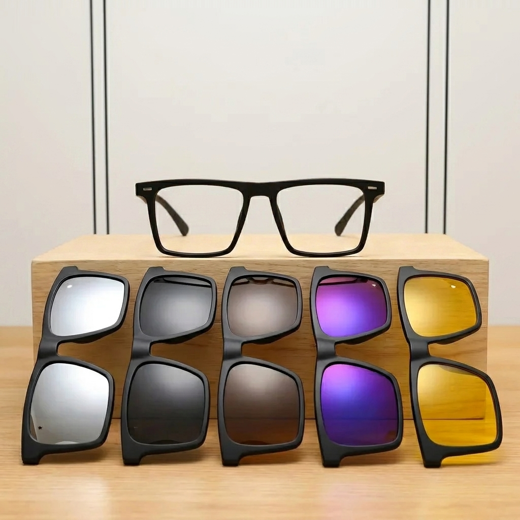OG Shadow Core Clip-On | Matte Black Square Magnetic Eyeglasses