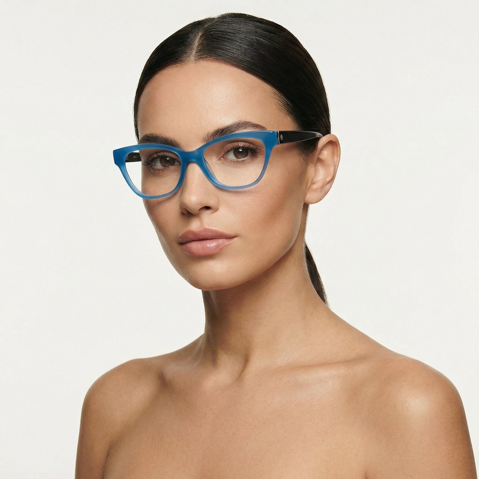 OG Shadow Curve Full Rim Cat-Eye Eyeglasses | Sleek Glossy Lightweight Optical Frame for Women