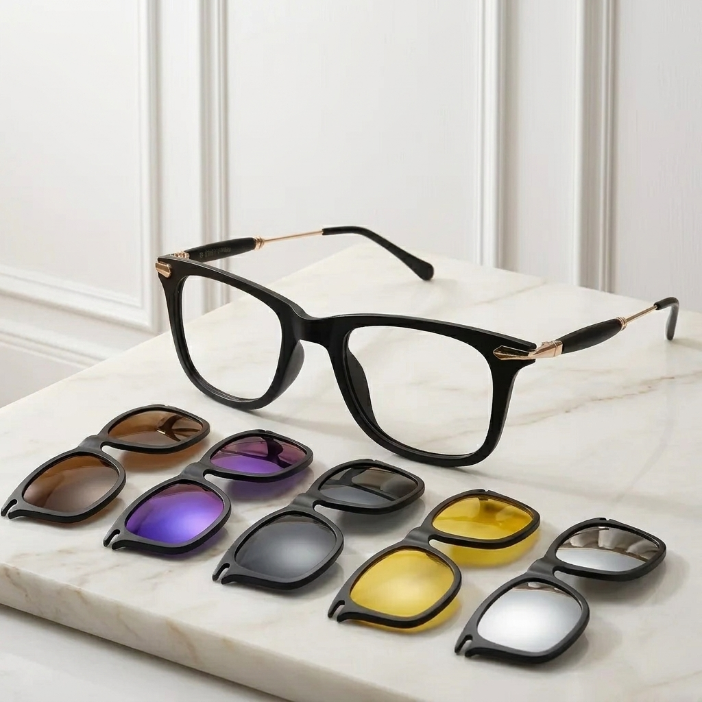 OG Shadow Edge Clip-On | Matte Black Square Magnetic Eyeglasses