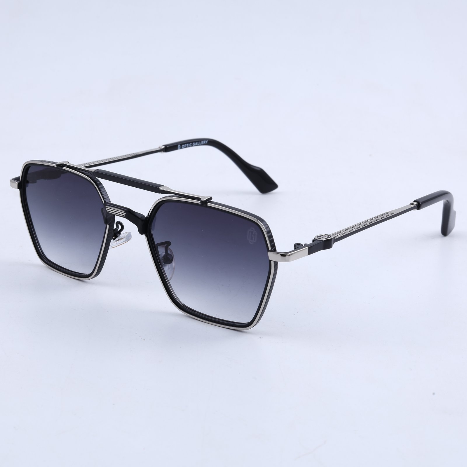 OG Shadow Emperor | Luxury Black Hexa Aviator Sunglasses with Smoke Gradient Lenses