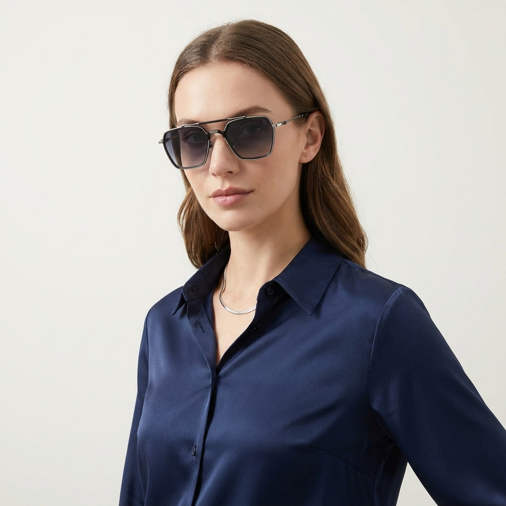 OG Shadow Emperor | Luxury Black Hexa Aviator Sunglasses with Smoke Gradient Lenses