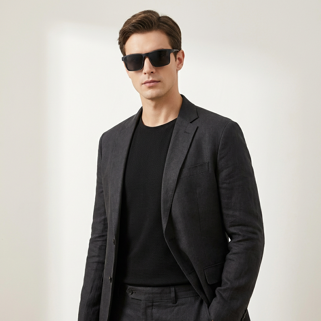 OG Shadow Luxe Clip-On | Matte Black Rectangular Magnetic Sunglasses