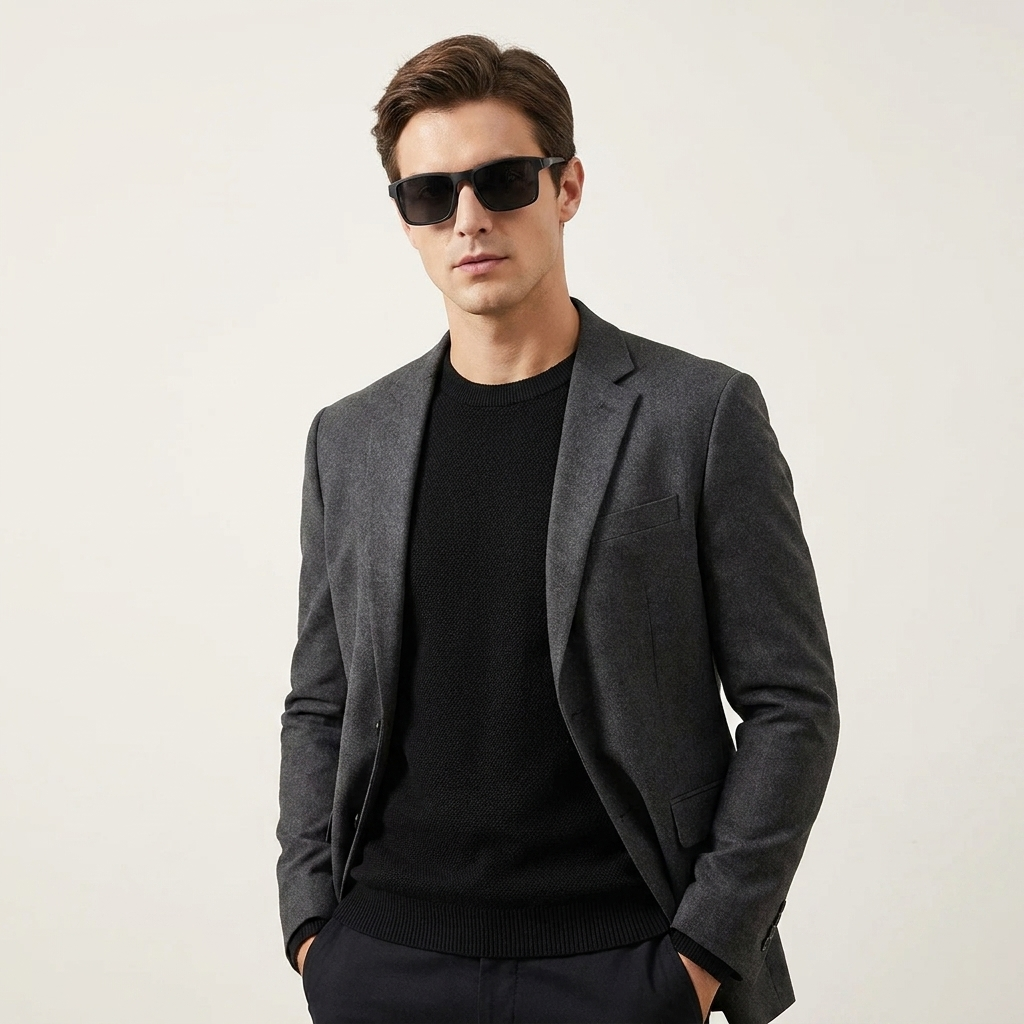 OG Shadow Luxe Clip-On | Matte Black Rectangular Magnetic Sunglasses