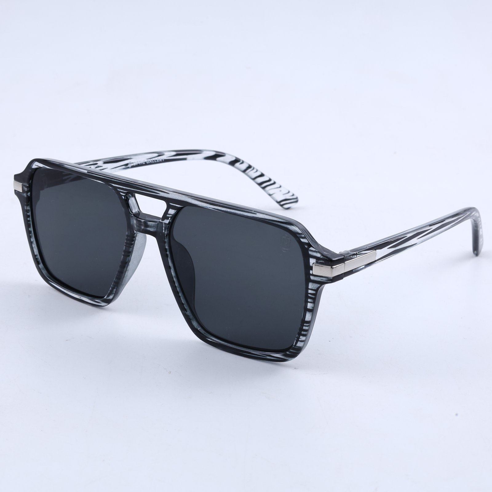 OG Shadow Maverick | Luxury Marble Black Navigator Sunglasses with Smoke Grey Lenses
