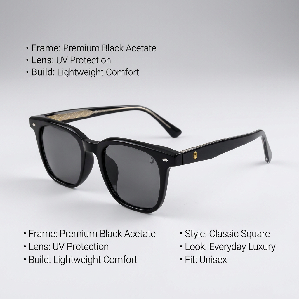 OG Shadow Noir Edge | Bold Square Sunglasses