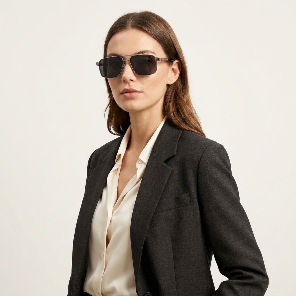 OG Shadow Pilot Clip-On | Premium Matte Black Magnetic Clip-On Aviator Eyewear with Floating Double Bridge Design