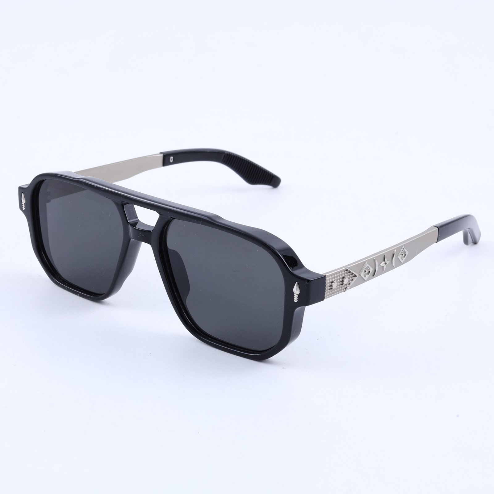 OG Shadow Pilot Luxe | Black Navigator Sunglasses with Metal Signature Temples