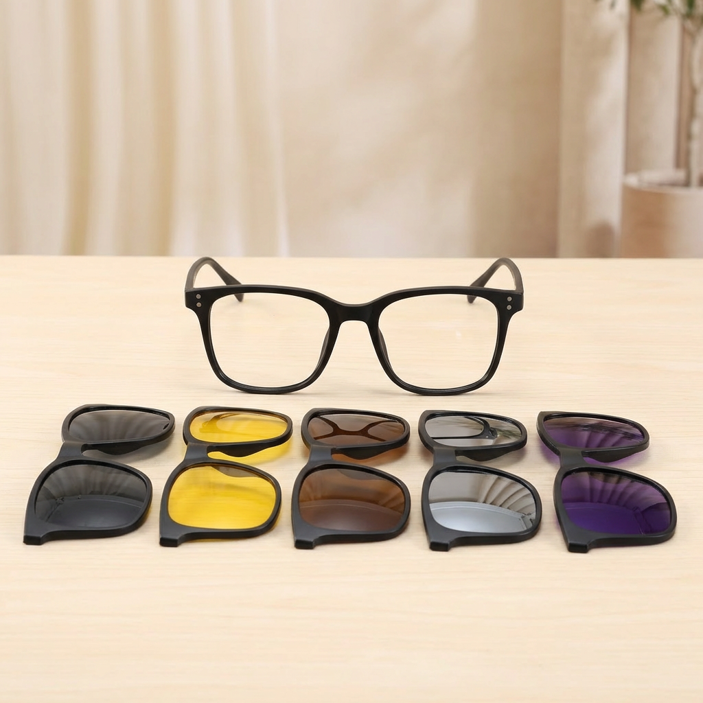 OG Shadow Pro 5-in-1 Clip-On | Matte Black Square Magnetic Eyeglasses