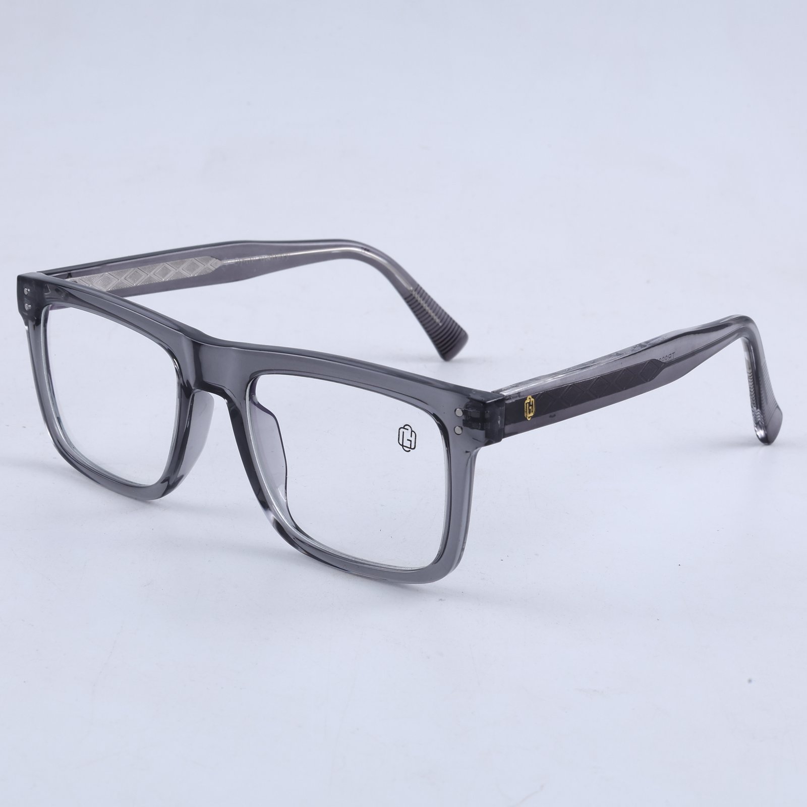 OG Shadow Regent | Luxury Smoke Crystal Optical Frame with Signature Heritage Temples