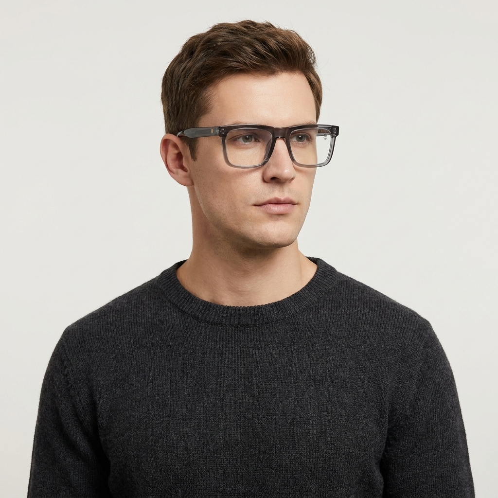 OG Shadow Regent | Luxury Smoke Crystal Optical Frame with Signature Heritage Temples