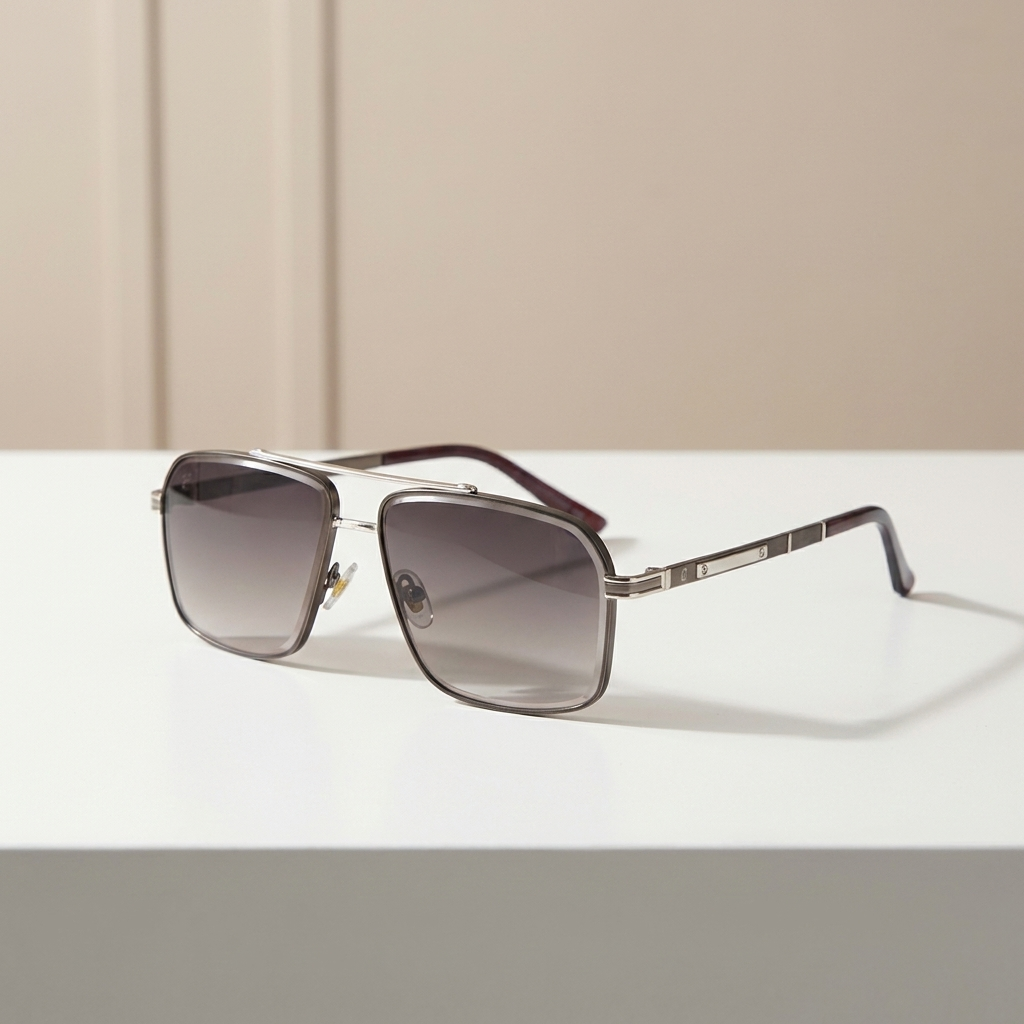 OG Silver Crest | Chrome Aviator Blue Gradient Sunglasses