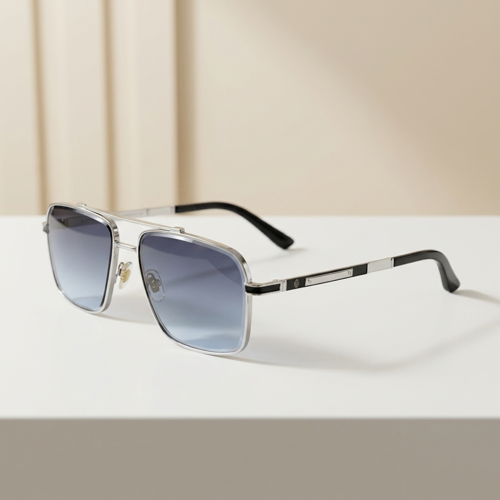 OG Silver Crest | Chrome Aviator Blue Gradient Sunglasses