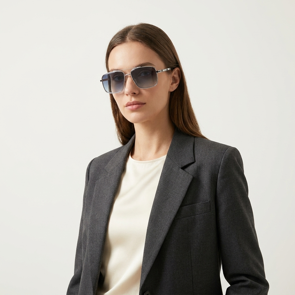 OG Silver Crest | Chrome Aviator Blue Gradient Sunglasses