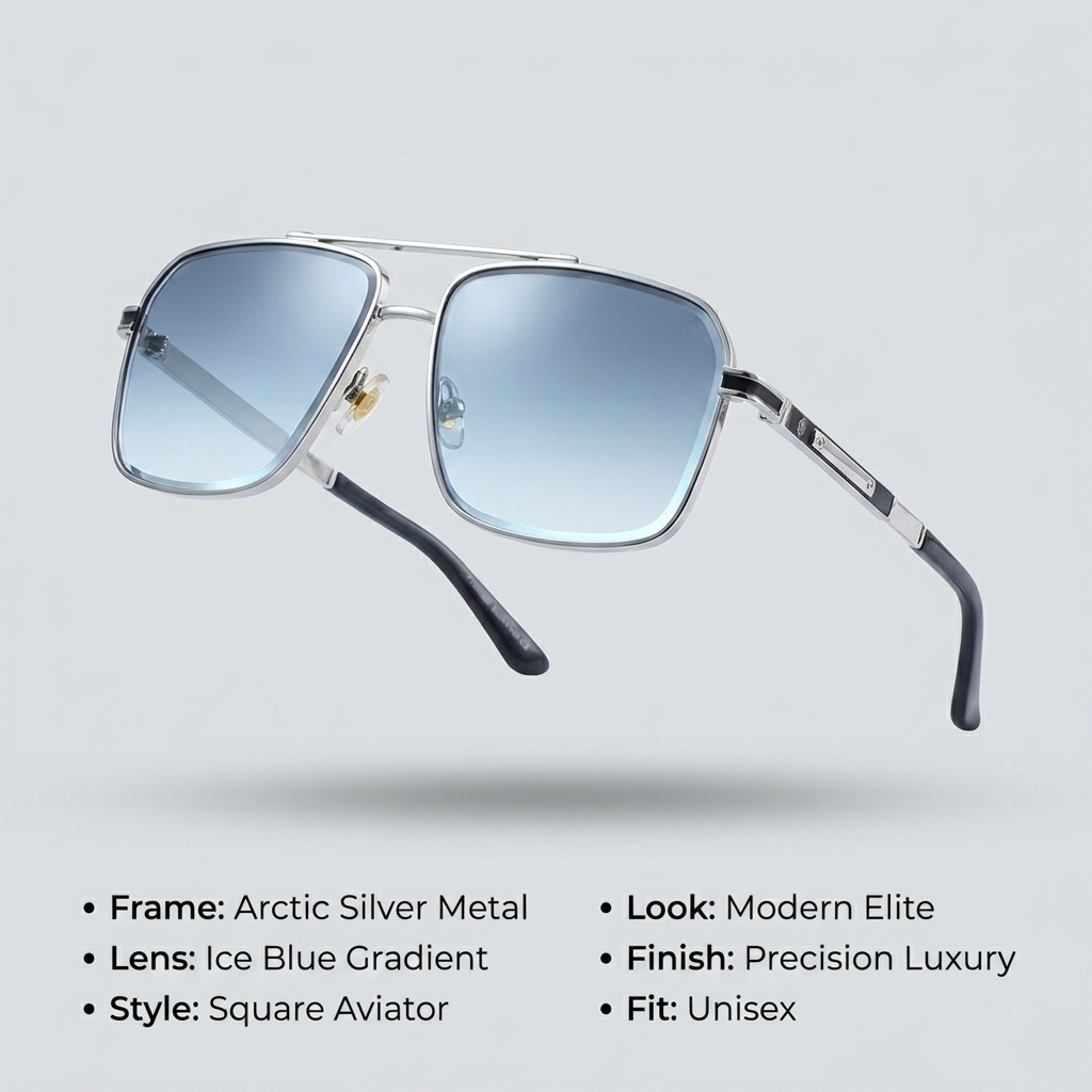 OG Silver Crest | Chrome Aviator Blue Gradient Sunglasses