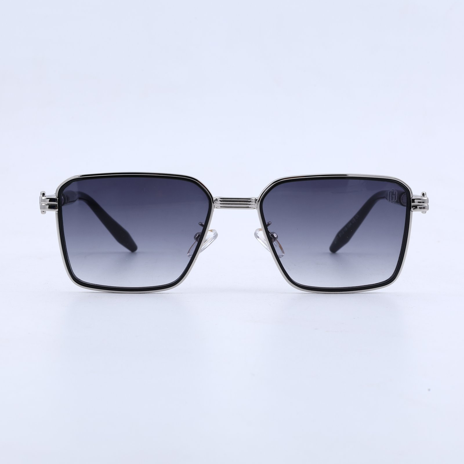 OG Silver Crest | Luxe Geometric Metal Sunglasses with Smoke Gradient Lenses