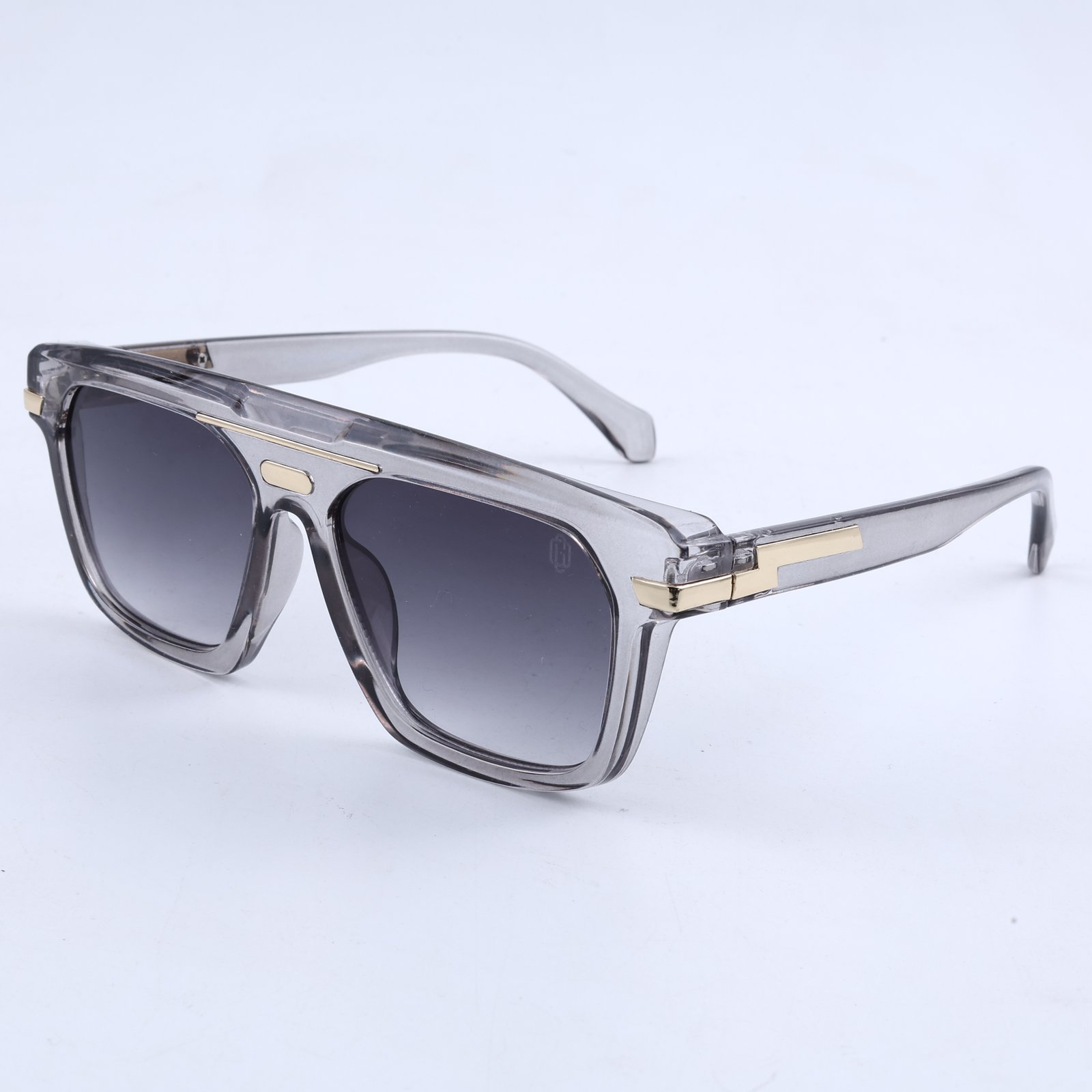 OG Silver Dynasty | Luxury Smoke Crystal Navigator Sunglasses with Grey Gradient Lenses