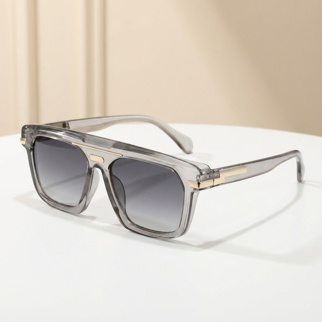 OG Silver Dynasty | Luxury Smoke Crystal Navigator Sunglasses with Grey Gradient Lenses
