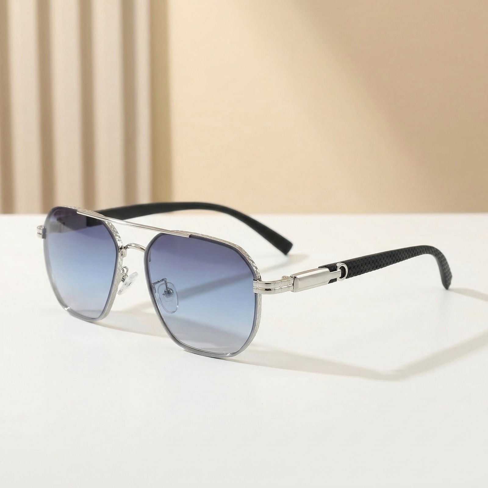 OG Silver Monarch | Textured Silver Aviator Sunglasses