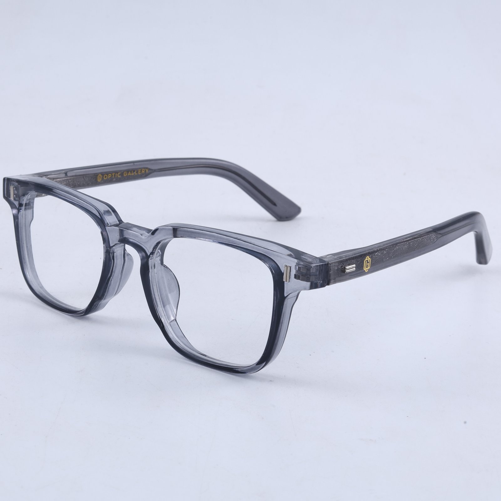 OG Silver Phantom | Luxury Smoke Crystal Optical Frame with Signature Gold Heritage Accents