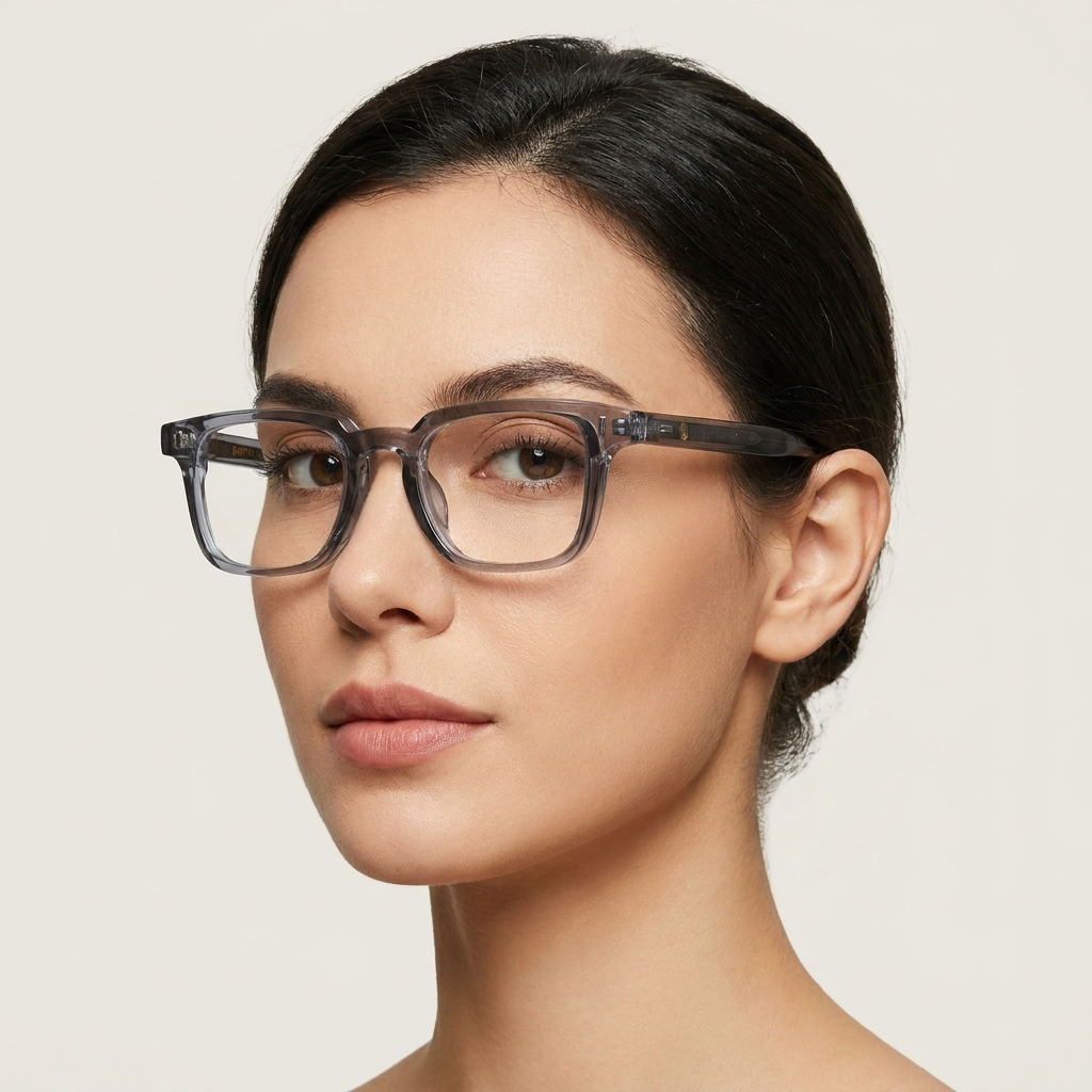 OG Silver Phantom | Luxury Smoke Crystal Optical Frame with Signature Gold Heritage Accents