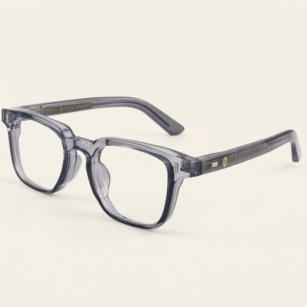 OG Silver Phantom | Luxury Smoke Crystal Optical Frame with Signature Gold Heritage Accents