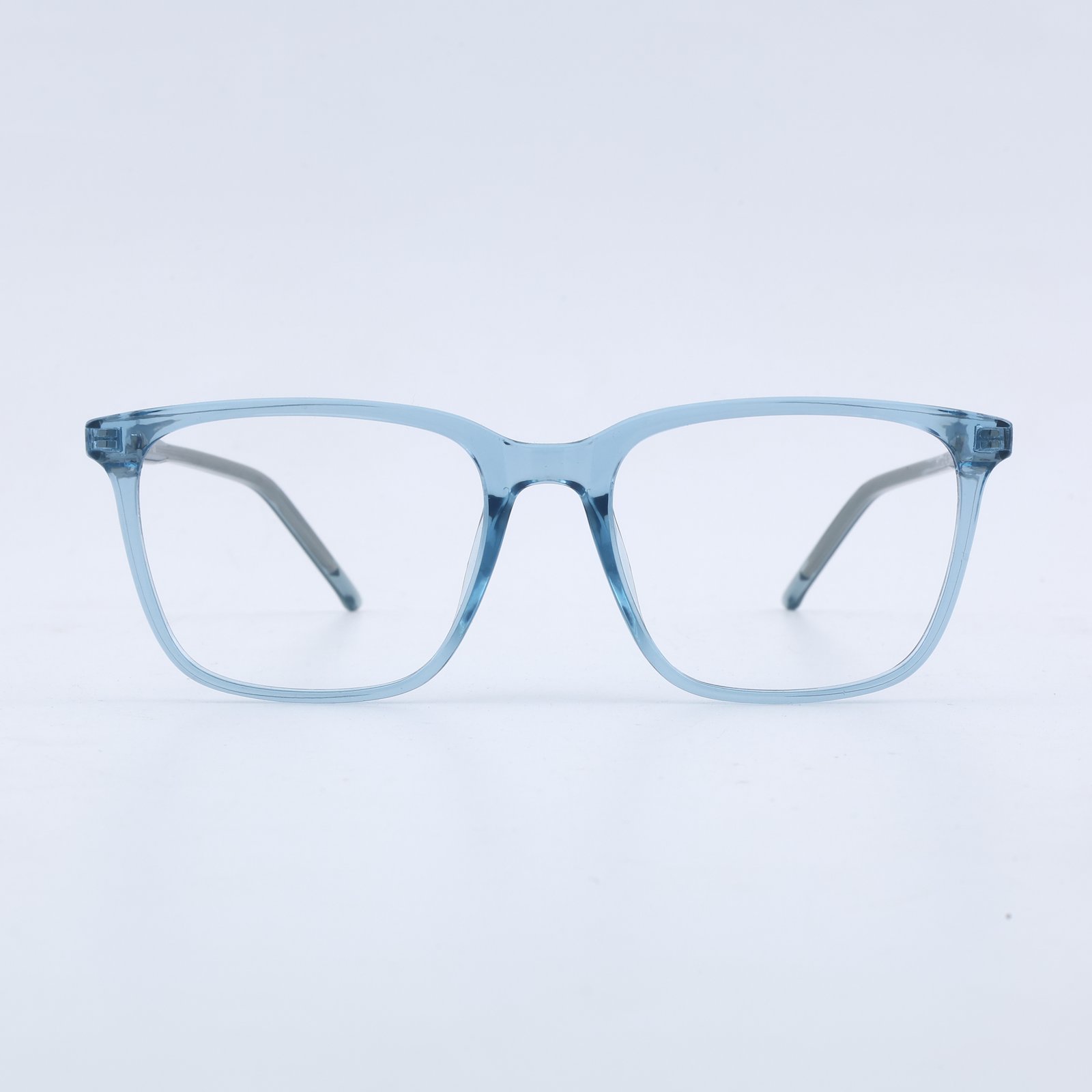 OG Sky Frost Full Rim Square Eyeglasses | Premium Lightweight Transparent Blue Optical Frame for Women