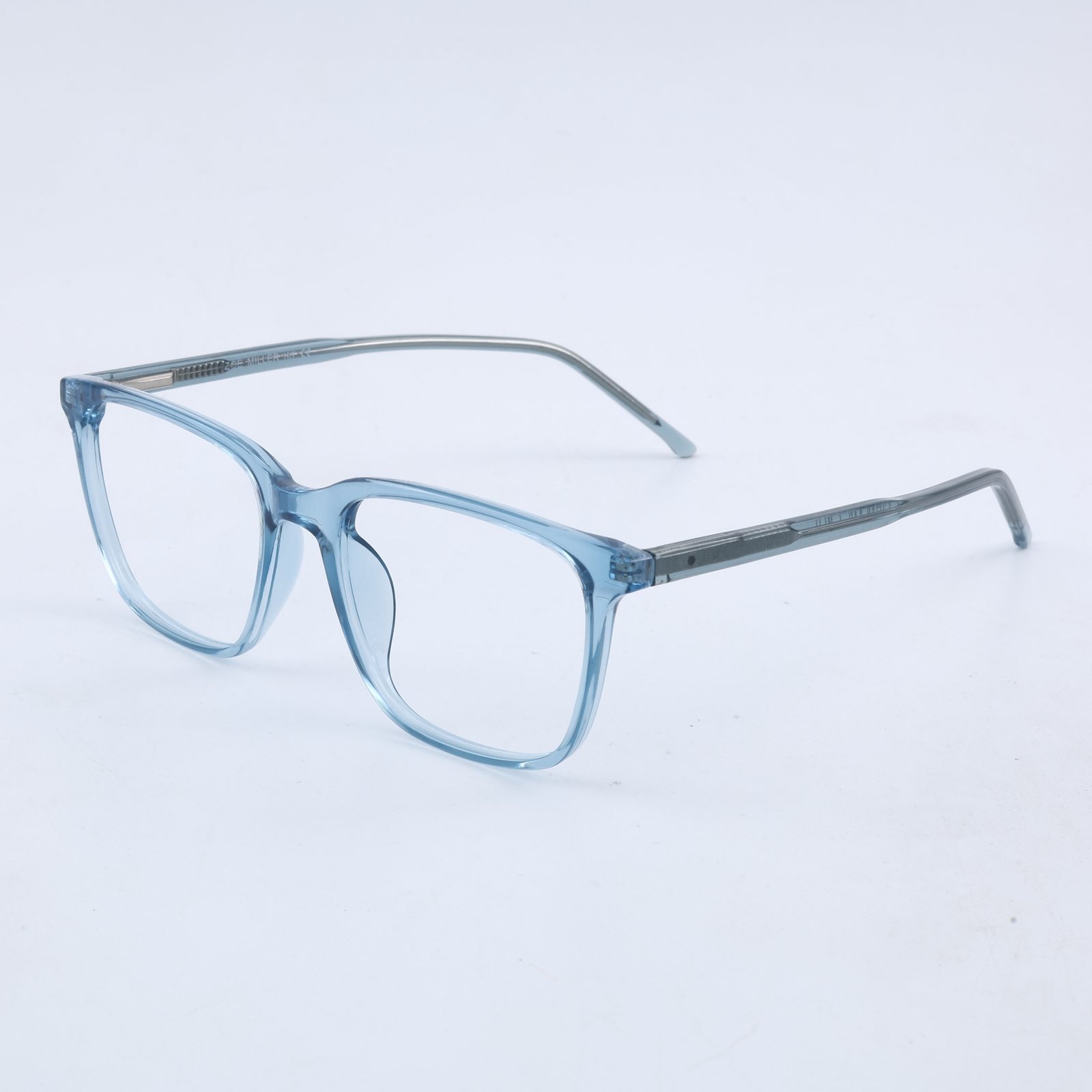OG Sky Frost Full Rim Square Eyeglasses | Premium Lightweight Transparent Blue Optical Frame for Women