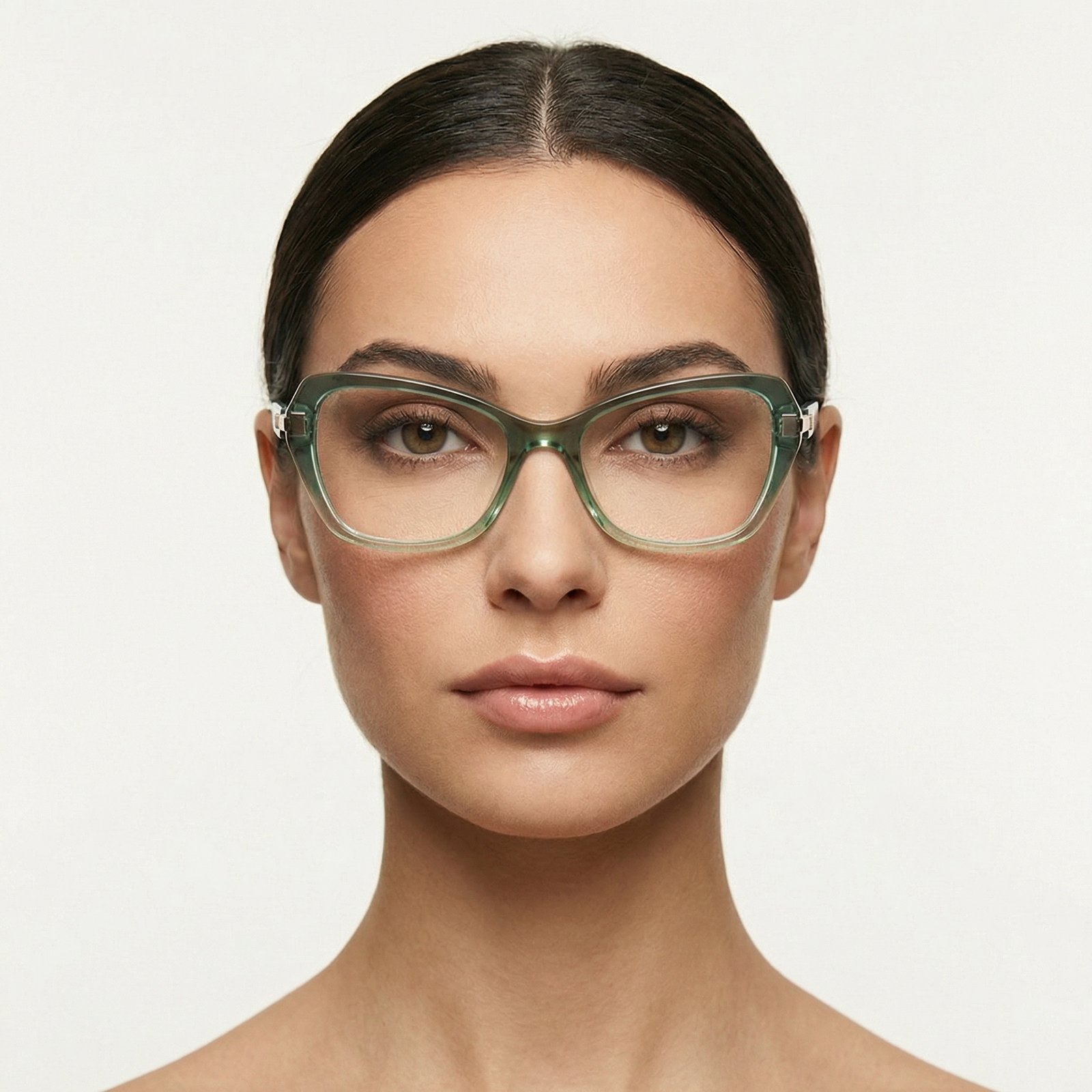 OG Sky Glow Full Rim Square Eyeglasses | Transparent Ice Blue Lightweight Optical Frame for Women