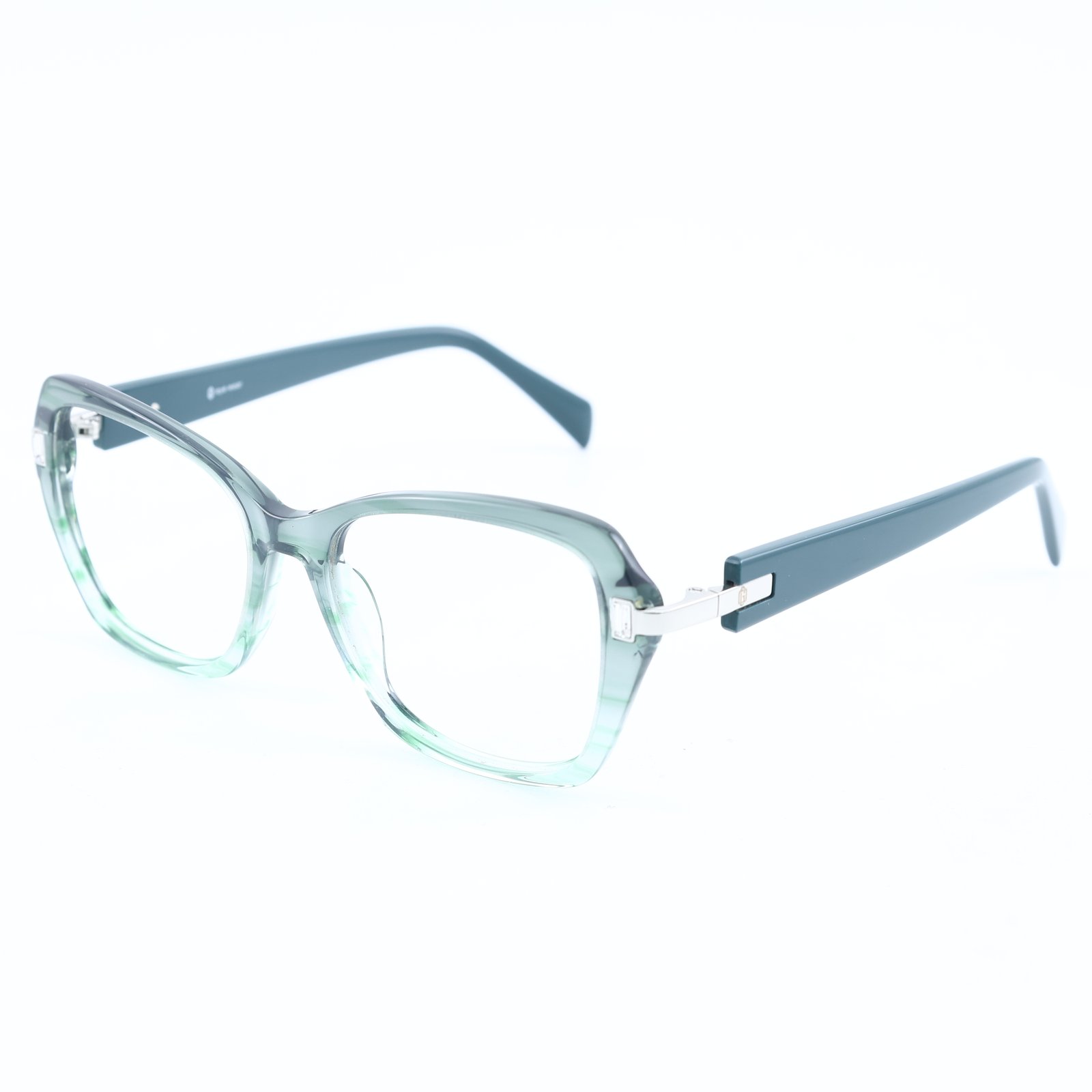 OG Sky Glow Full Rim Square Eyeglasses | Transparent Ice Blue Lightweight Optical Frame for Women