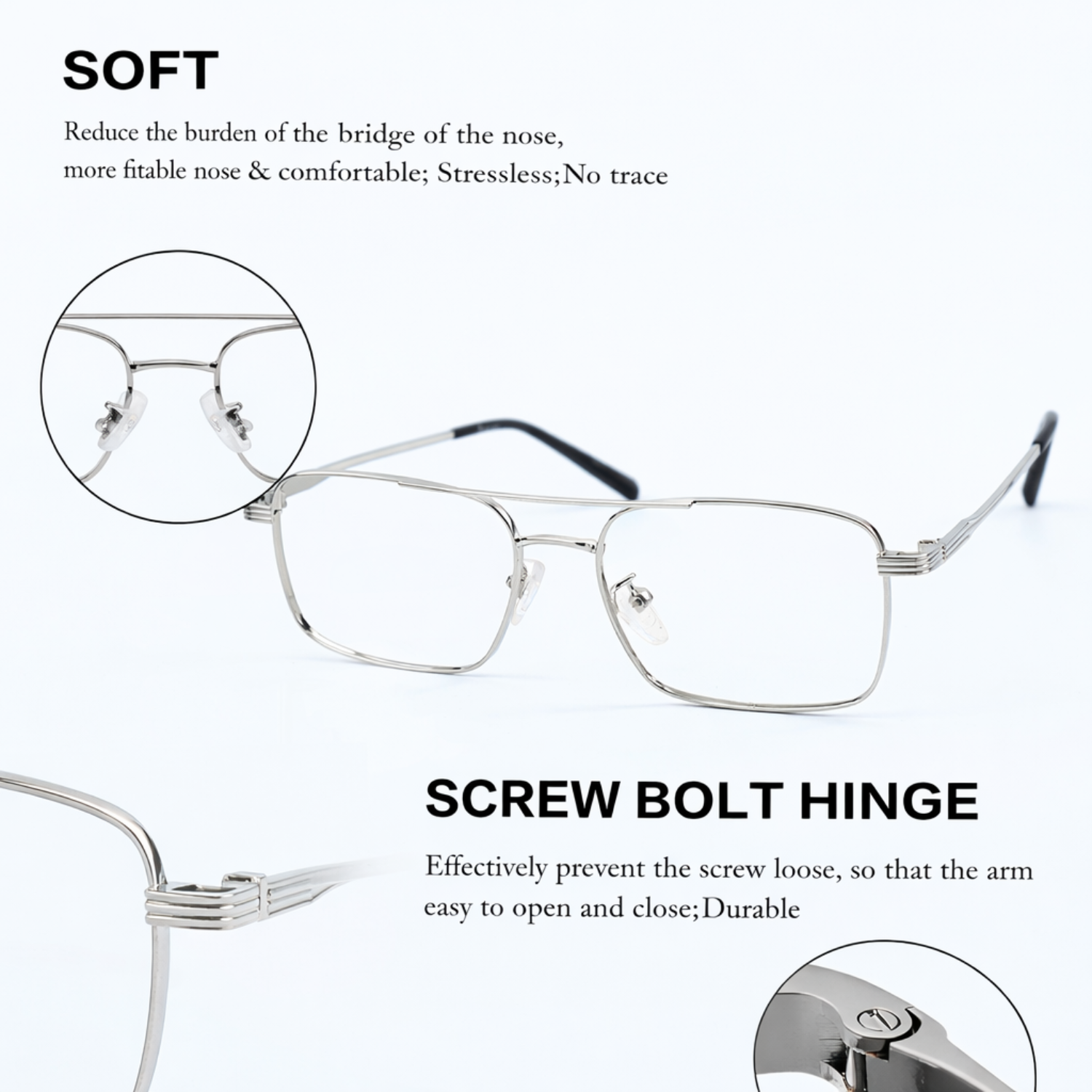 OG Sky Line Square Full Rim Eyeglasses | Premium Lightweight Optical Frame for Men