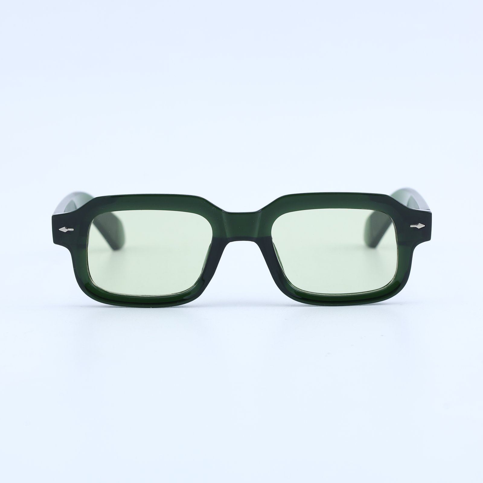 OG Sky Rust | Transparent Blue Retro Square Sunglasses