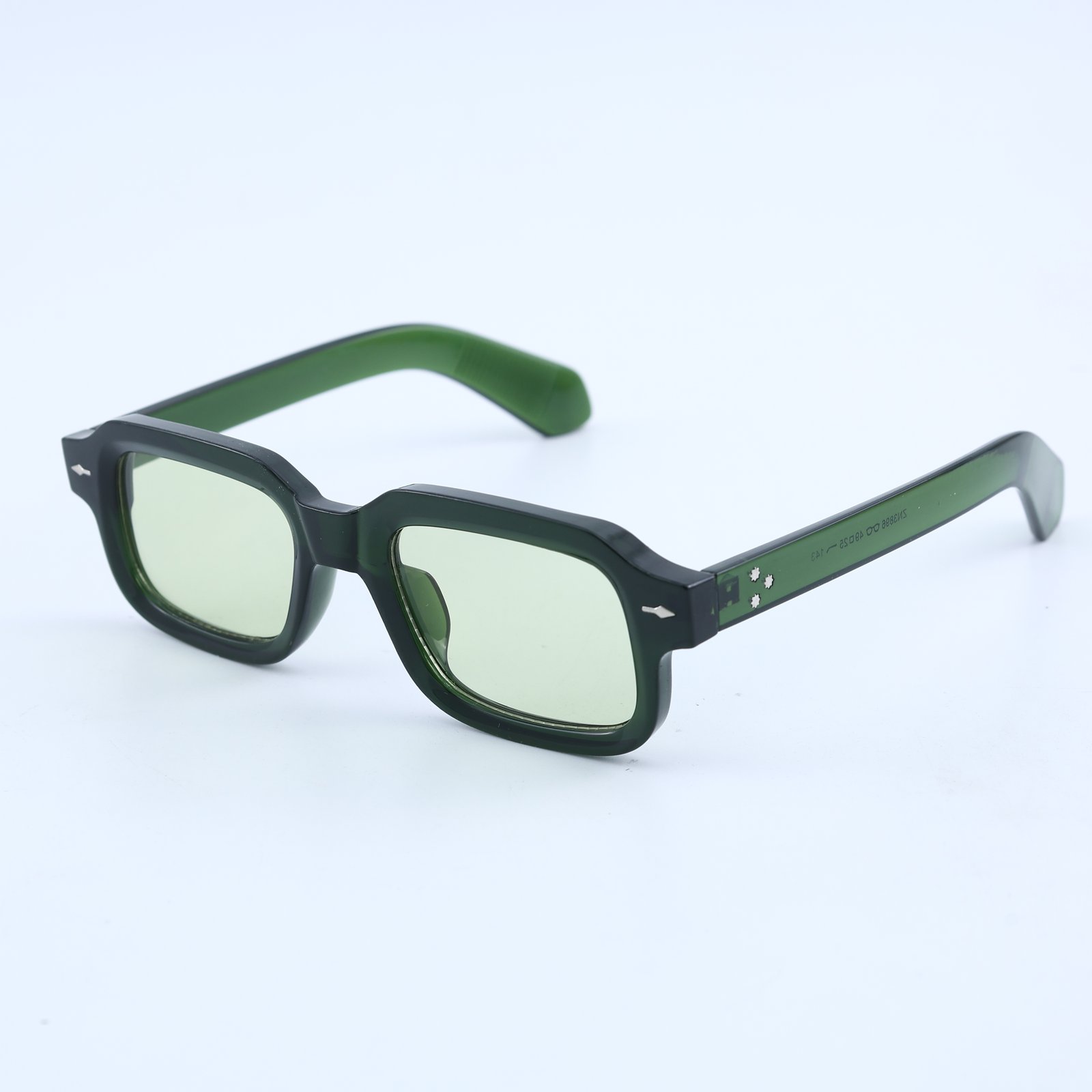 OG Sky Rust | Transparent Blue Retro Square Sunglasses