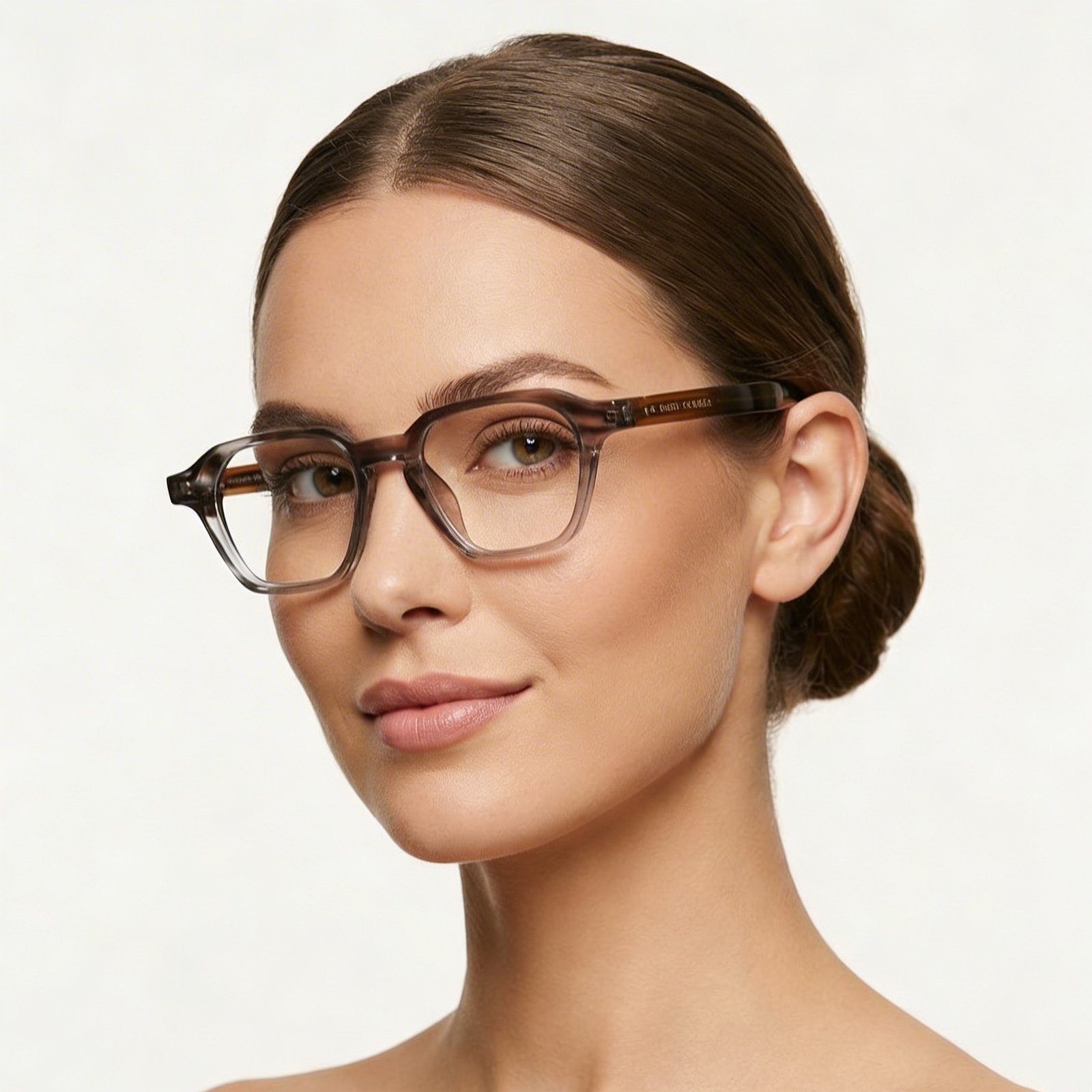 OG Smoke Amber | Crystal Brown Square Eyeglasses
