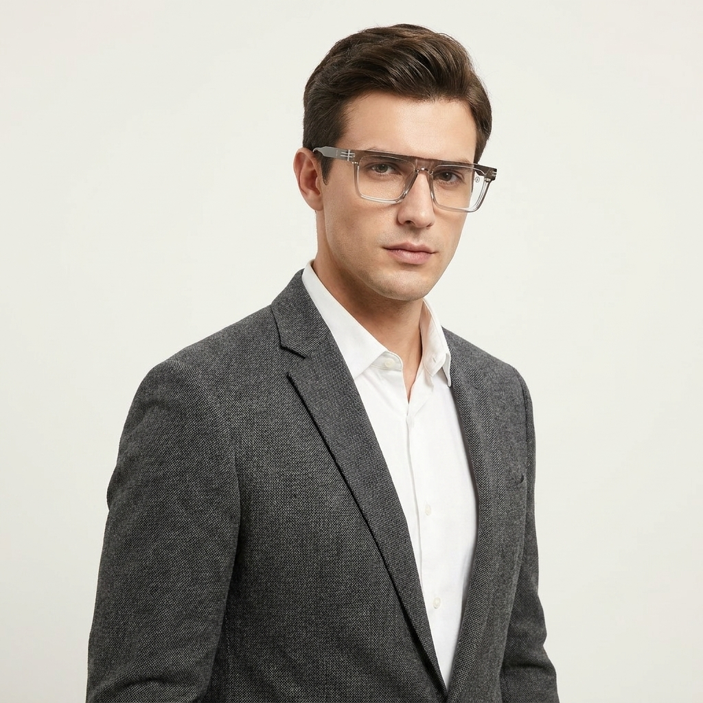 OG Smoke Crystal Edge | Bold Square Eyeglasses