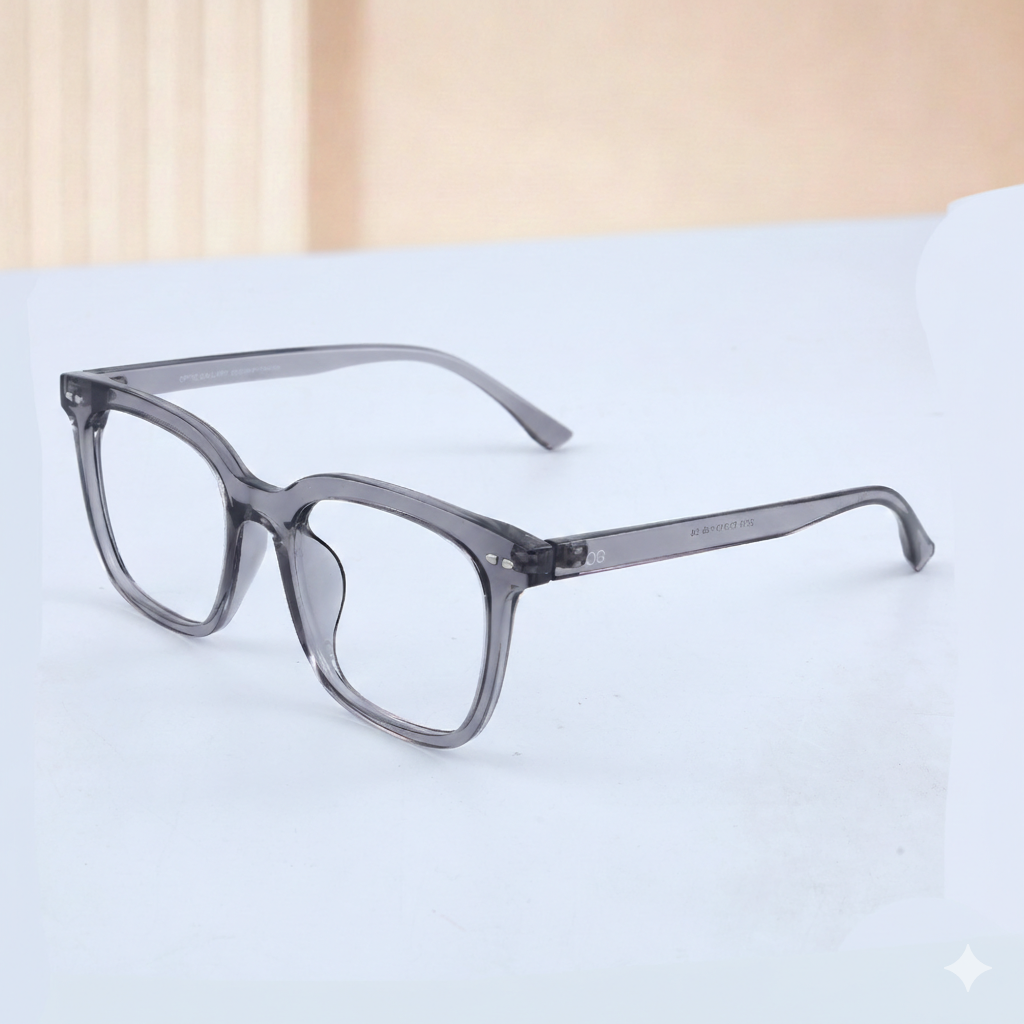 OG Smoke Curve Full Rim Eyeglasses | Modern Curved Optical Frame for Men &