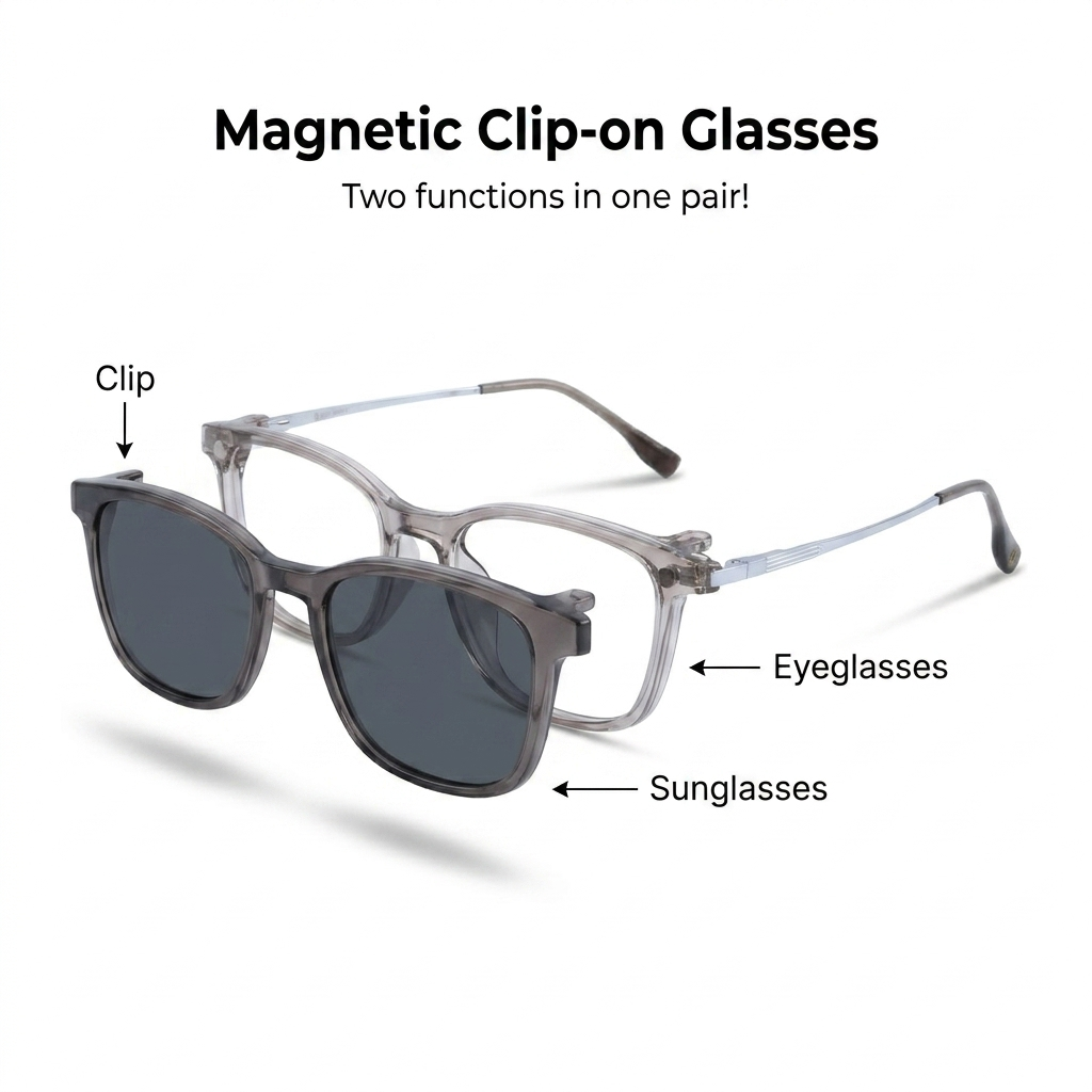 OG Smoke Luxe Clip-On | Crystal Square Magnetic Sunglasses