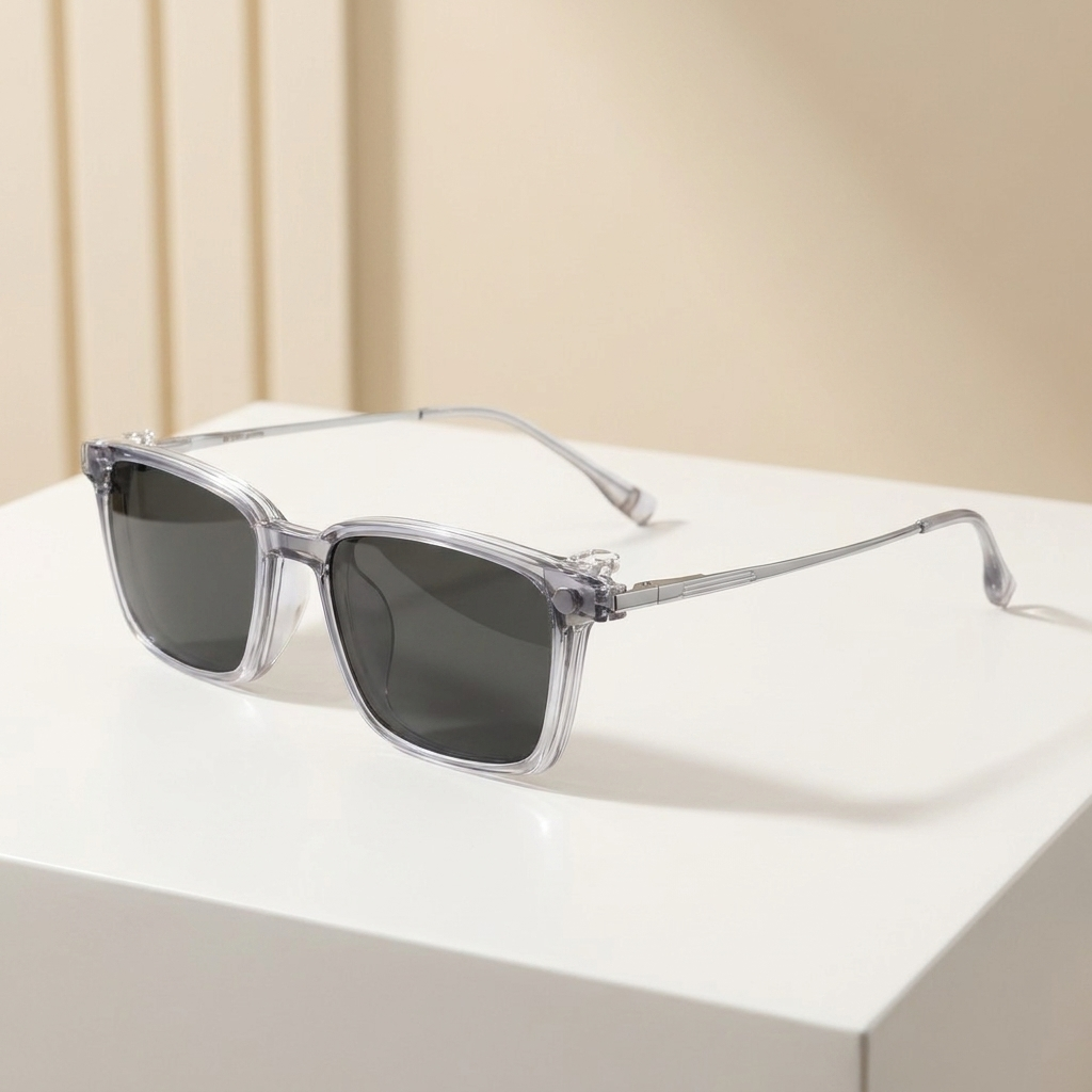 OG Smoke Luxe Clip-On | Crystal Square Magnetic Sunglasses