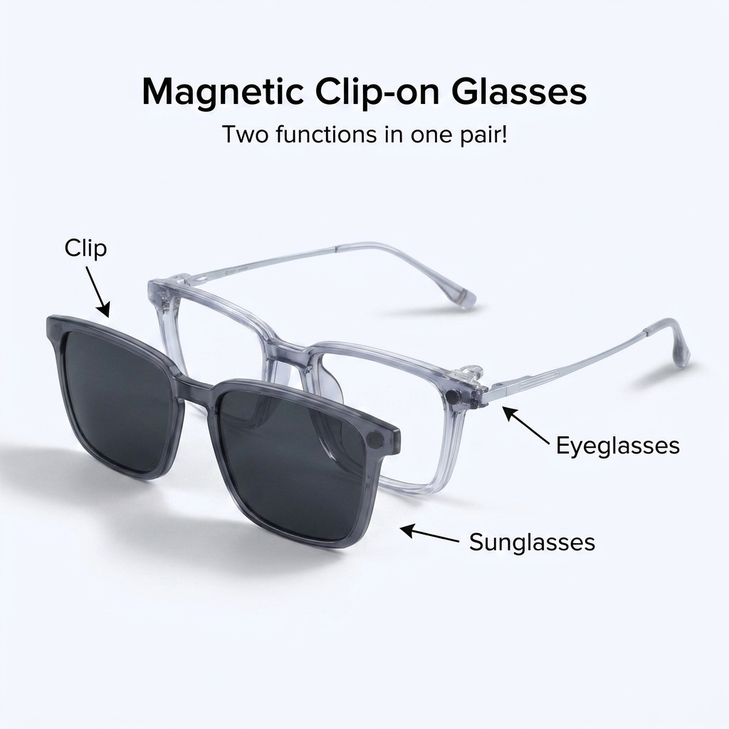 OG Smoke Luxe Clip-On | Crystal Square Magnetic Sunglasses