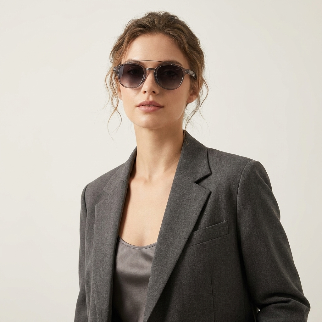 OG Smoke Orbit Luxe | Round Double-Bridge Gradient Sunglasses