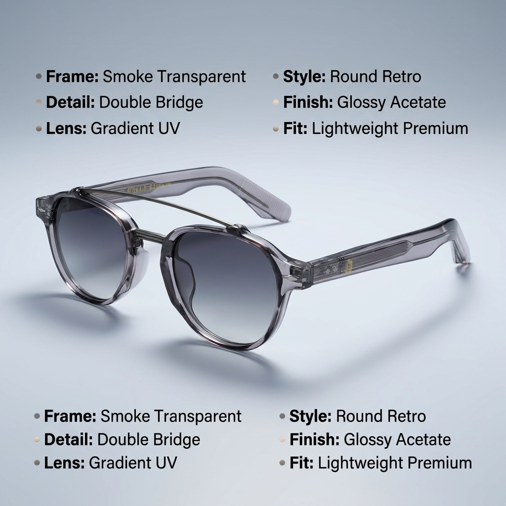 OG Smoke Orbit Luxe | Round Double-Bridge Gradient Sunglasses