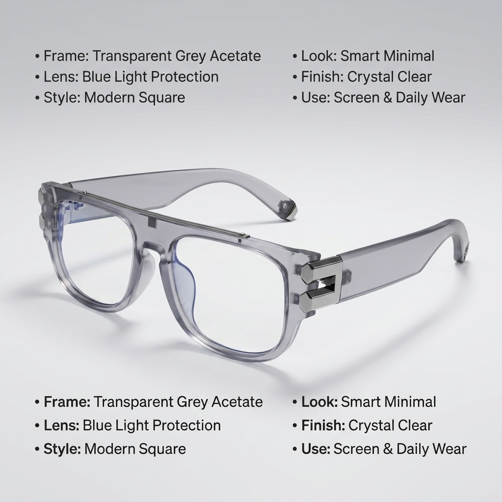 OG Smoke Prism Shield | Transparent Square Eyeglasses