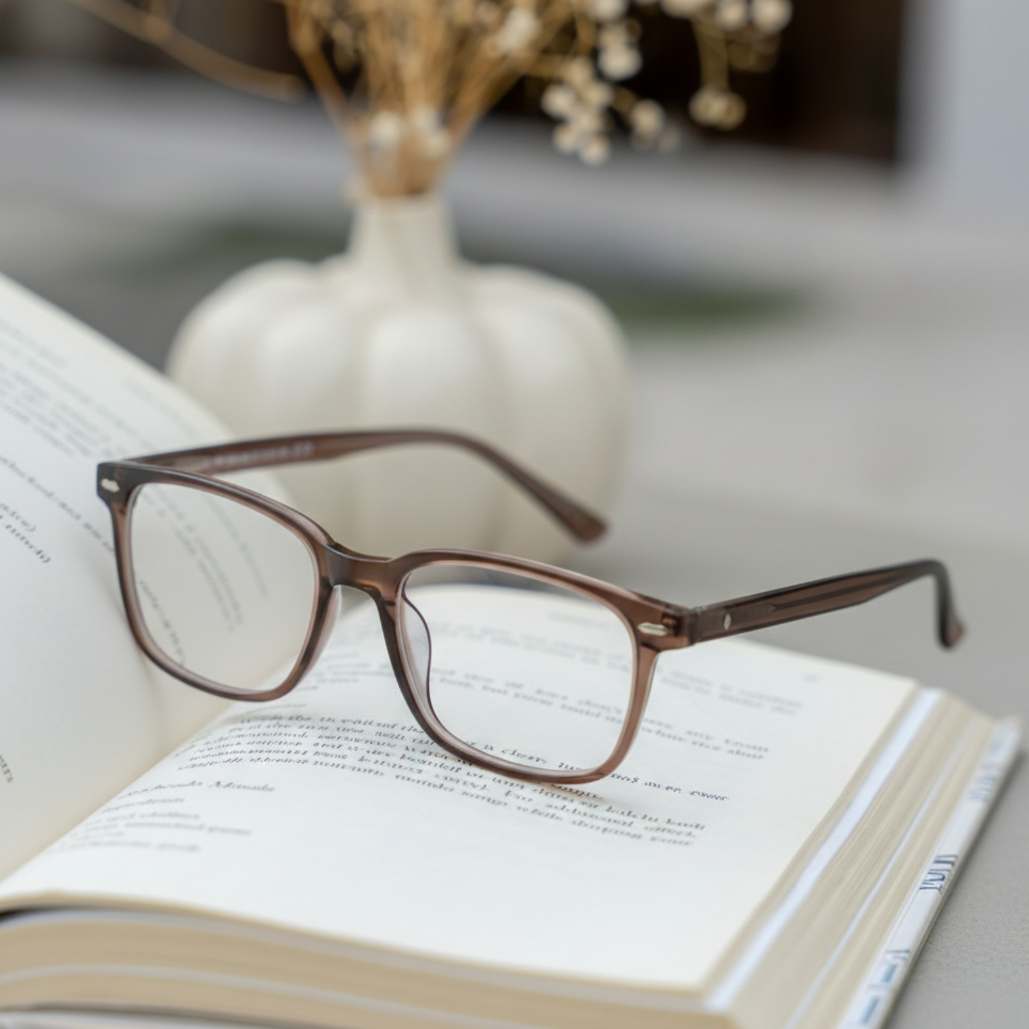 OG Smoky Crystal Full Rim Square Eyeglasses for Men