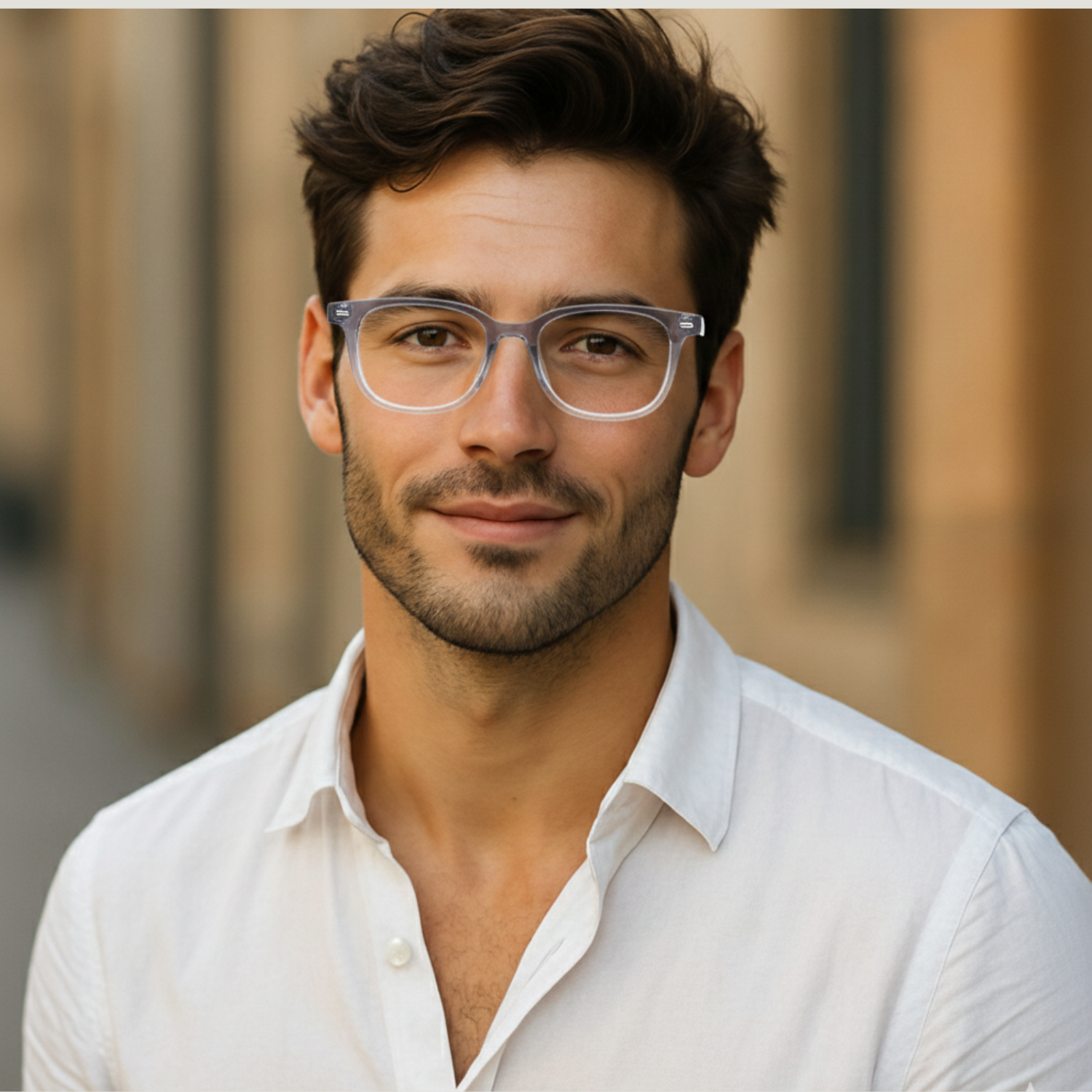 OG Smoky Crystal Full Rim Square Eyeglasses for Men