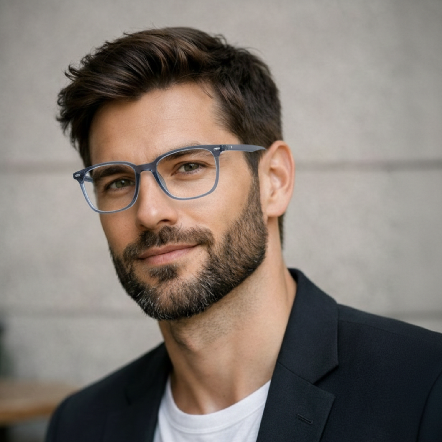 OG Smoky Crystal Full Rim Square Eyeglasses for Men